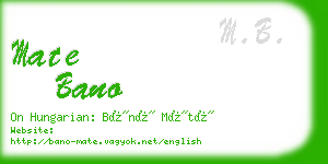 mate bano business card